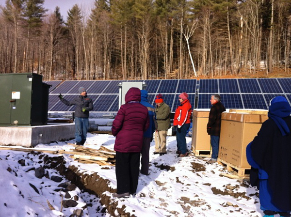 Nils Behn, CEO of Aegis Renewable Energy, Waitsfield showing new solar farm.