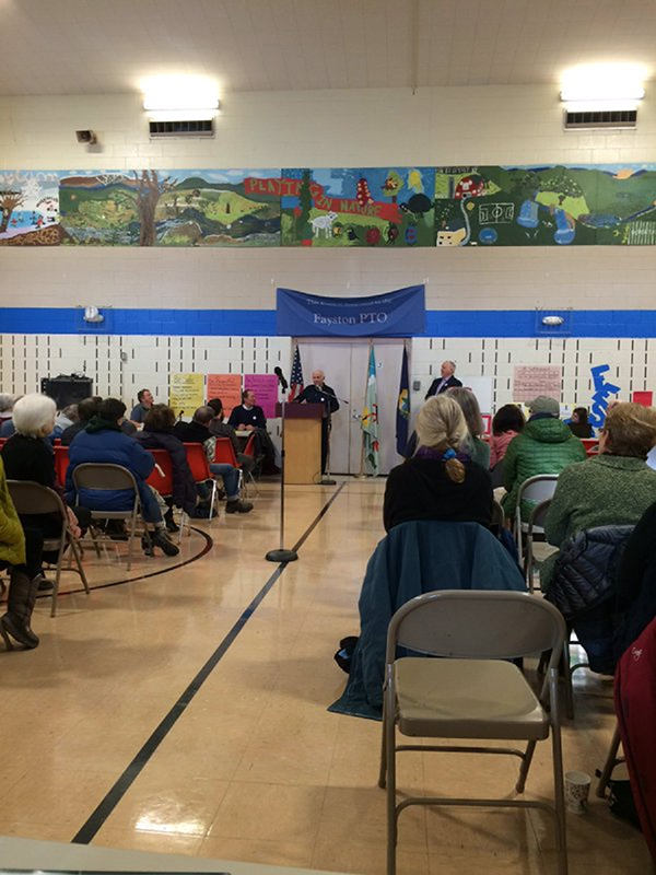 Robert Vasseur thanks Faystonians at this year's town meeting. Photo: Jody Chamberlain