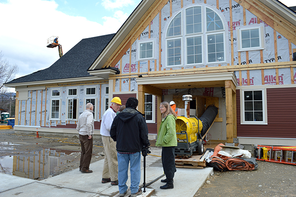 Waitsfield Town Administrator Valerie Caples giving a media tour of the new town office building. Photo: Lisa Loomis