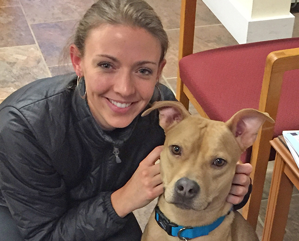 Eliza Graves and rescue dog Joey