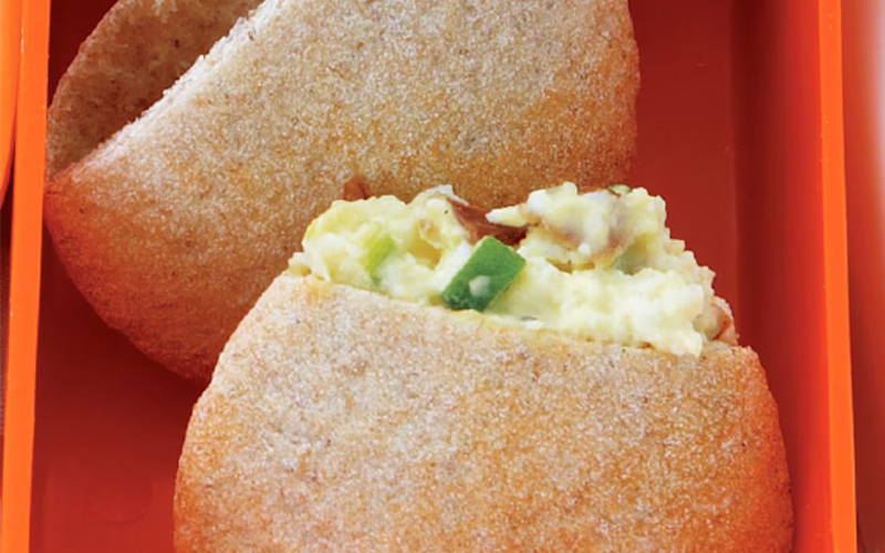 Bacon and egg mini pita pockets