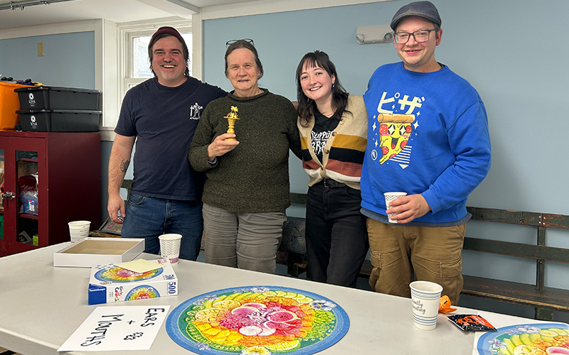 Puzzle Winners - Brett Seymour, Carol Chamberlin, Cece Seymour, and Chris McMurtry