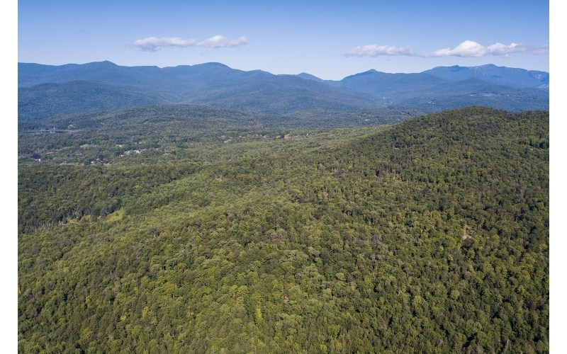 Aerial view Shutesville Hill Wildlife Corridor with latest protected land in center credit David Middleton